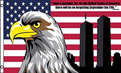 AMERICAN USA EAGLE NEVER FORGET 911 TWIN TOWERS 3 X 5 decoration FLAG.