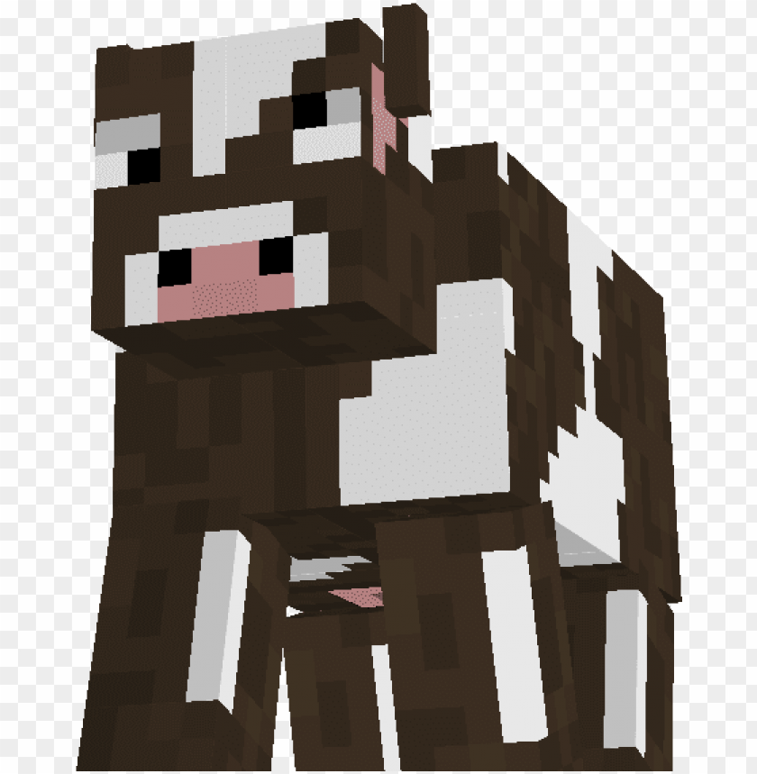 minecraft cow PNG image with transparent background.