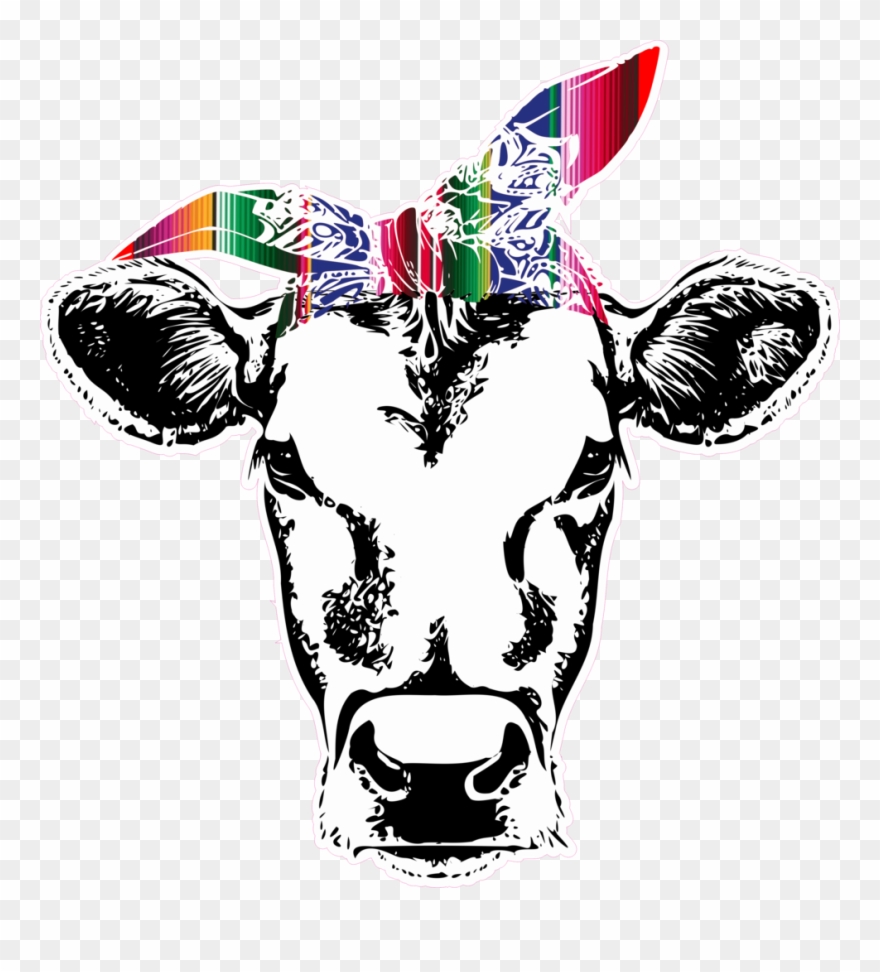 Cow With Bandana Serape Albb Blanks.