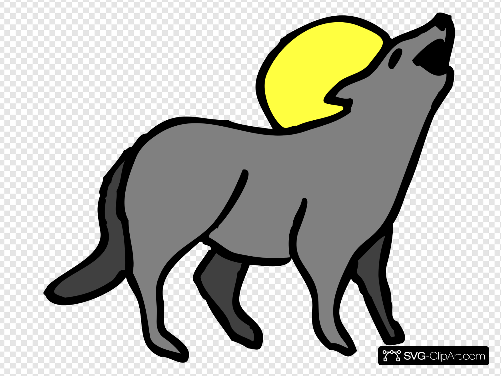 Howling Coyote Clip art, Icon and SVG.