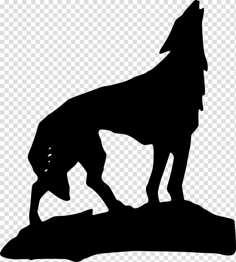 Dog Aullido howl , animal silhouettes transparent background.