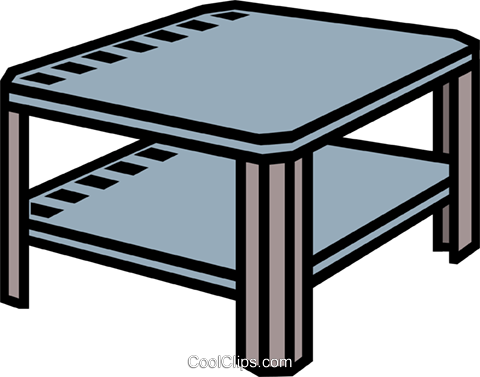 coffee table, end table Royalty Free Vector Clip Art illustration.