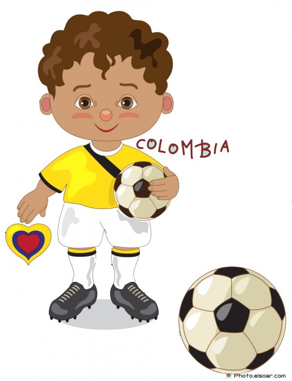 Brazil National Jersey, Cartoon Soccer Player.