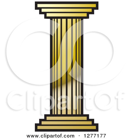 Clipart of a Gold Pillar Column.