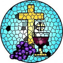 Bread, wine grapes & cross clipart. Use for first communion.