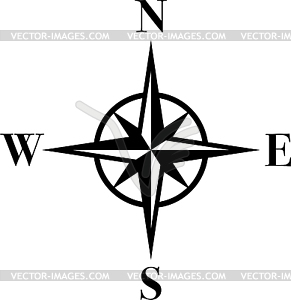 Compass in black, compass, logo.