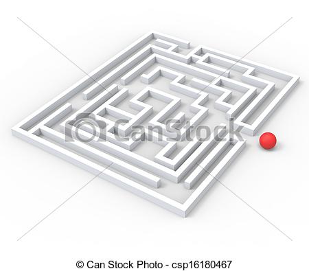 Stock Illustration of Challenging Maze Shows Complexity And.