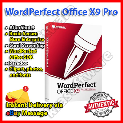 COREL WORDPERFECT OFFICE X9 Professinal Lifetime Activation.