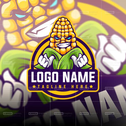 Corn Mascot Logo.