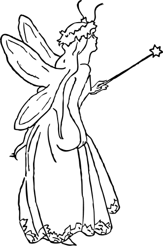 Fairy Black And White Clipart.