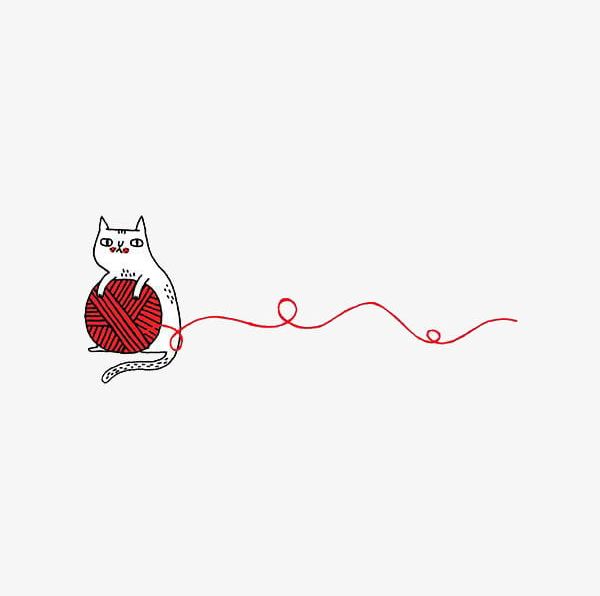 Cartoon Cat Playing With Yarn PNG, Clipart, Animal, Cartoon.