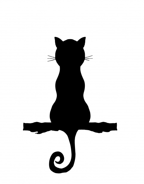 Cat Silhouette Sitting Clipart Free Stock Photo.