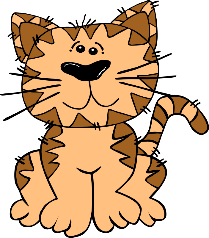 Free Clipart: Cartoon Cat Sitting.