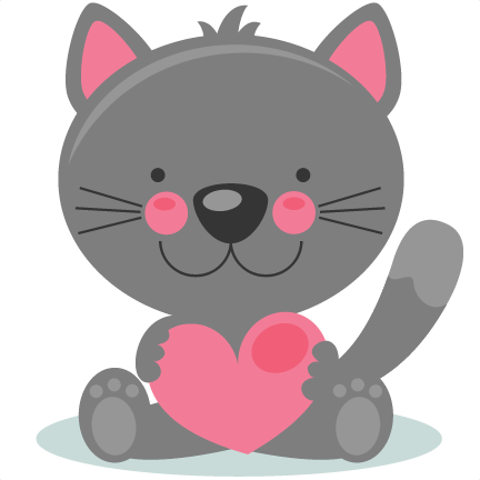 Cute Cat Valentine Clipart.