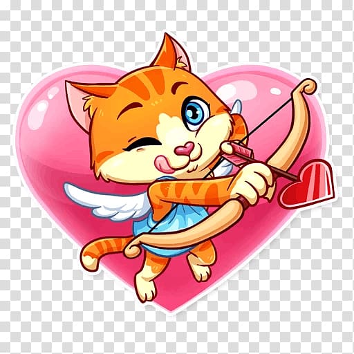 Whiskers Sticker Telegram Cat Love, cat valentine.