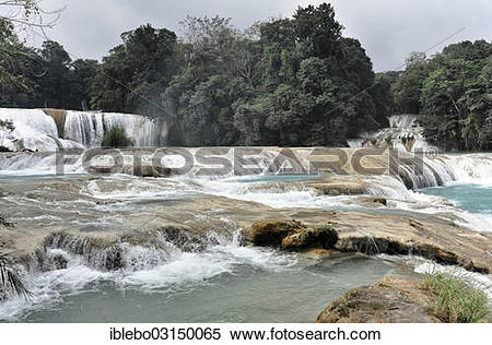 Stock Image of "Cataratas de Agua Azul, Blue.