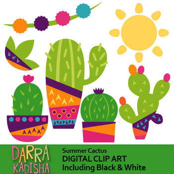 Summer Cactus Clip Art.