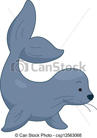 Clip Art Vector of Sea Lion.