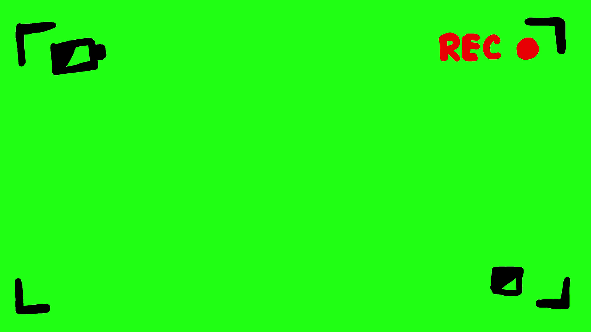 Rec Screen Recording Camera Green Screen Scribble Animation Doodle Cartoon  4 K Motion Background.