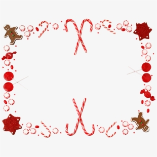 Candy Cane Christmas Border Clipart.