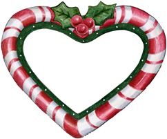 CHRISTMAS CANDY CANE HEART CLIP ART.