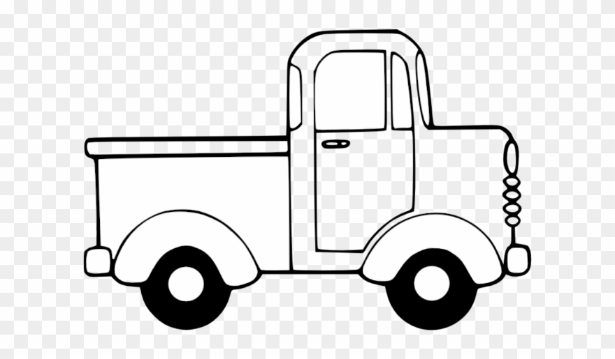 Truck Clip Art Black White Line Christmas Xmas Toy.