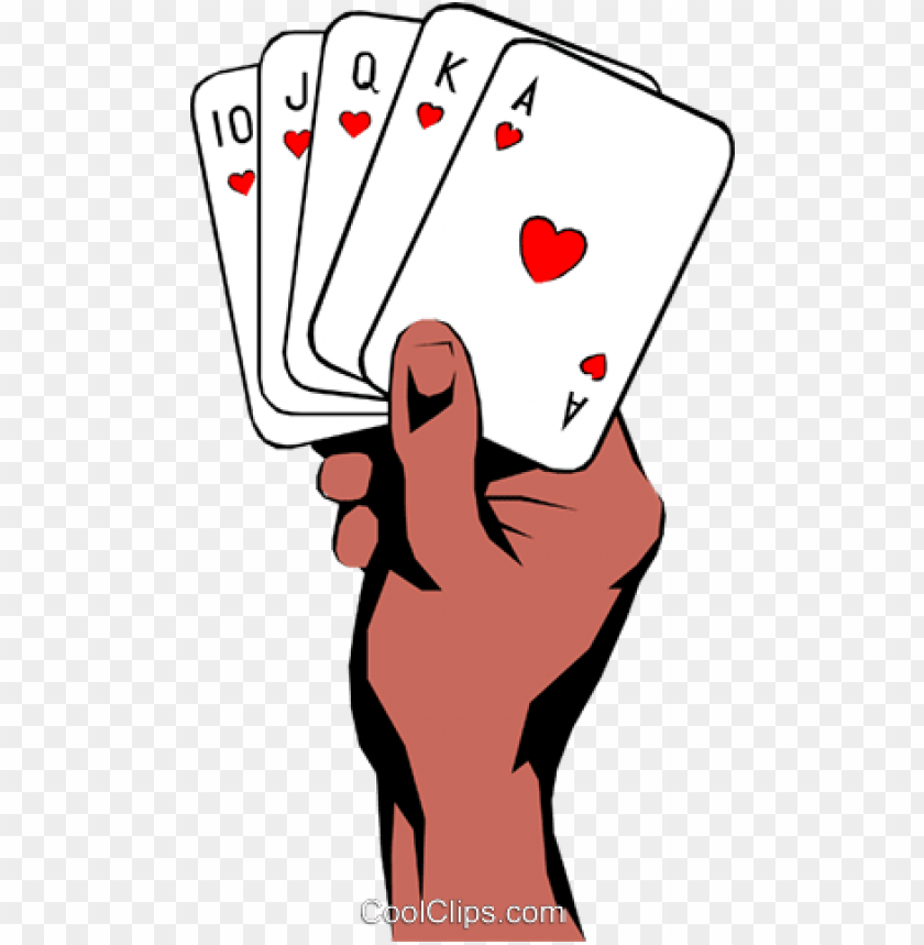 hands holding playing cards royalty free vector clip.