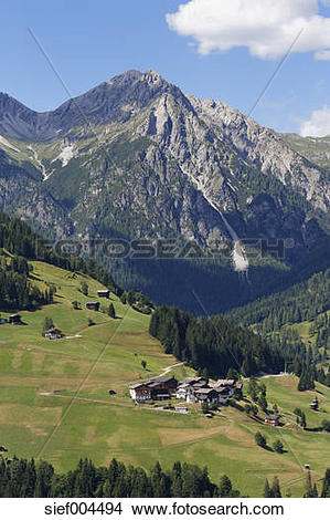 Stock Photo of Austria, Carinthia, Carnic Alps, Lesachtal, village.