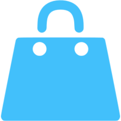 Caribbean Blue Shopping Bag Icon Free Clipart.