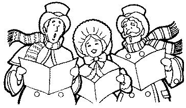 Christmas Carolers Clip Art Black and White.