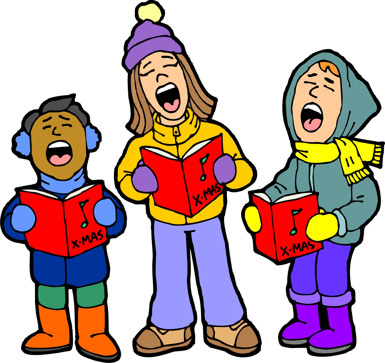 Caroling clipart performance, Caroling performance.