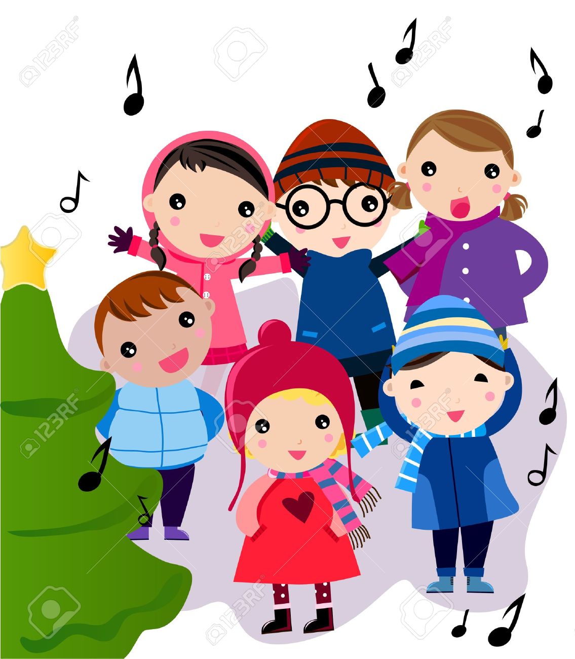 Free Clipart Christmas Caroling.