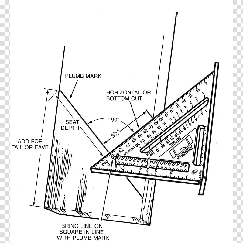 Speed square Tool Rafter Carpenter, Angle transparent.