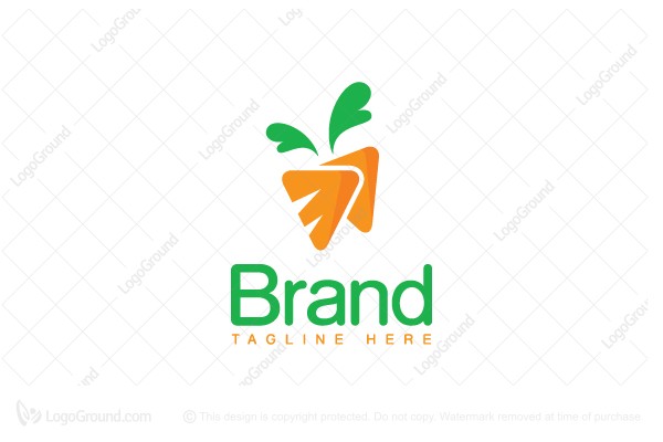 Exclusive Logo 167209, Vegan Couple Carrot Logo.