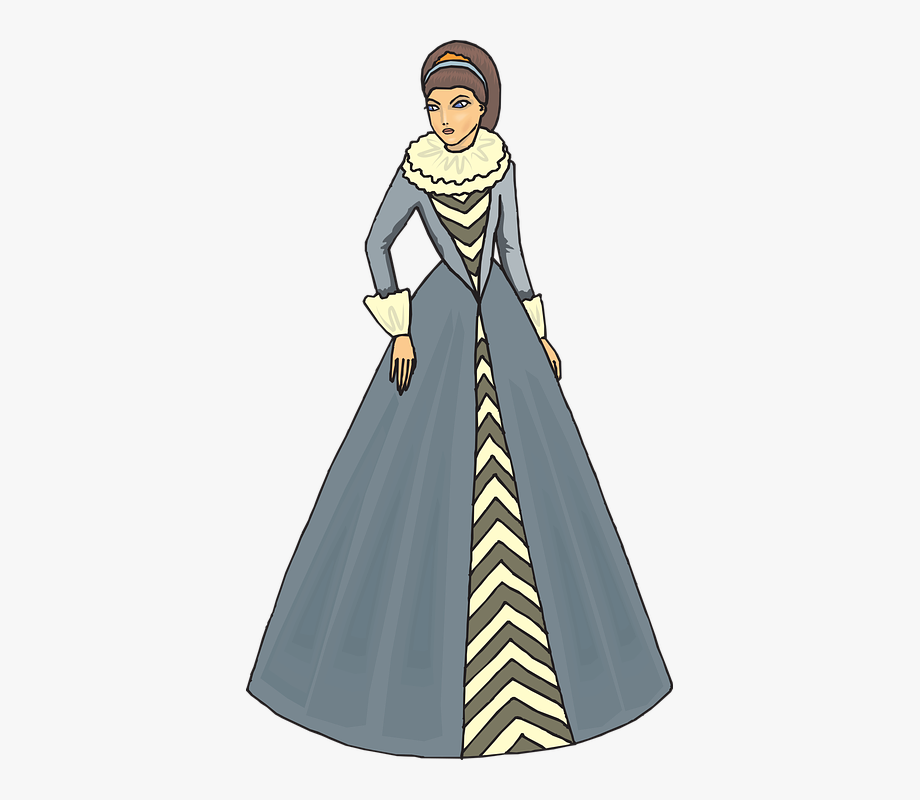 Woman 16th Century Clip Art Isolated Fashion.