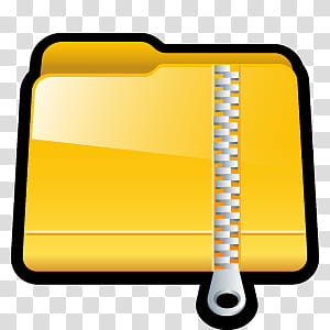 D Cartoon Icons III, Zip, yellow ZIP file icon transparent.