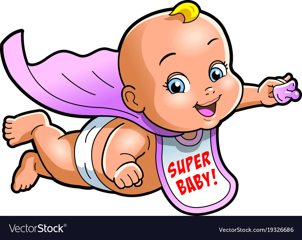 Super baby cartoon clipart.