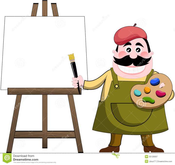 Cartoon Artist Painting Thank You Boss Clip Art View Original free image.