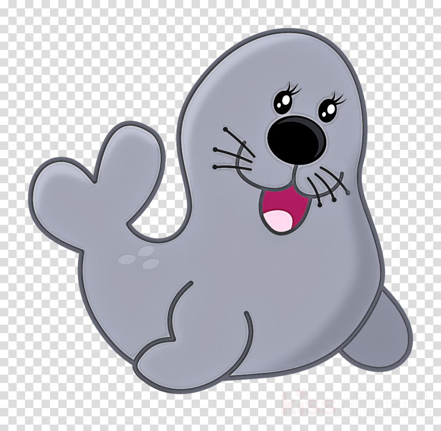 cartoon seal earless seal clipart.