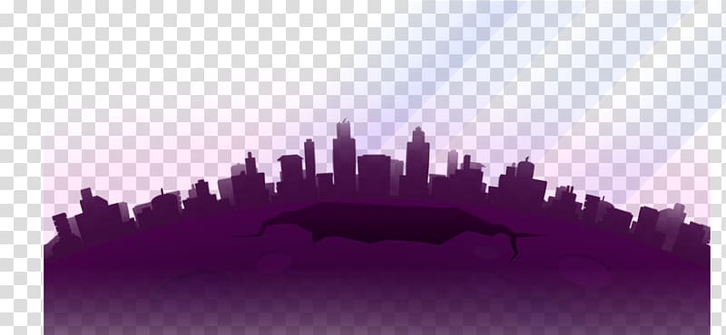 Skyline Silhouette Cartoon City, Cartoon city flat.