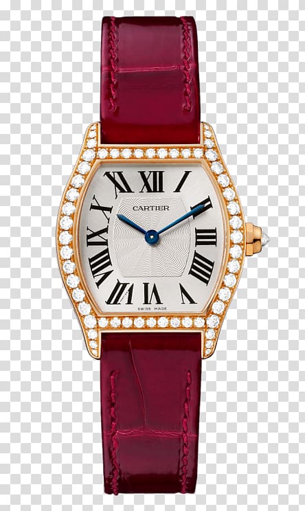 Watch Diamond cut Brilliant Movement, Red watches Cartier.