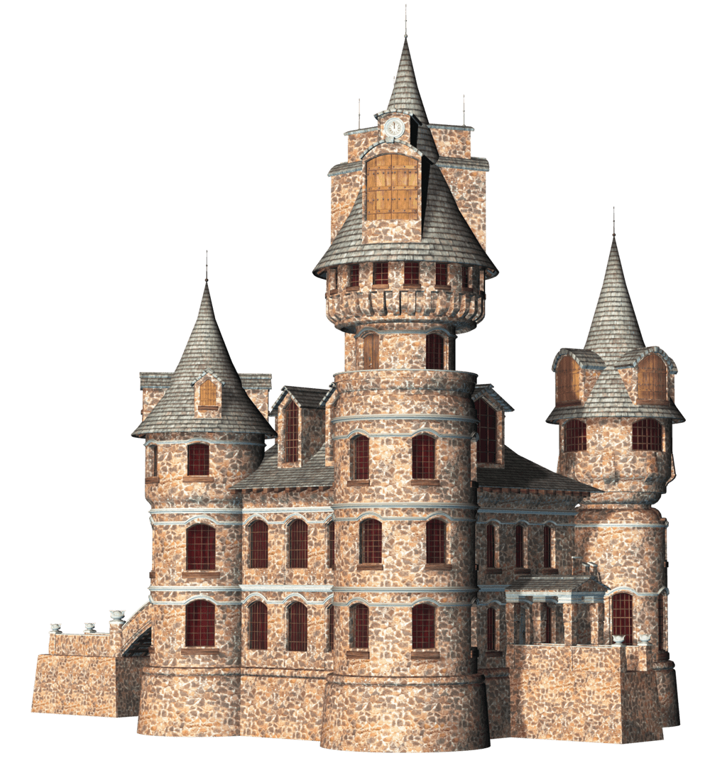 Castle 3D Clipart transparent PNG.