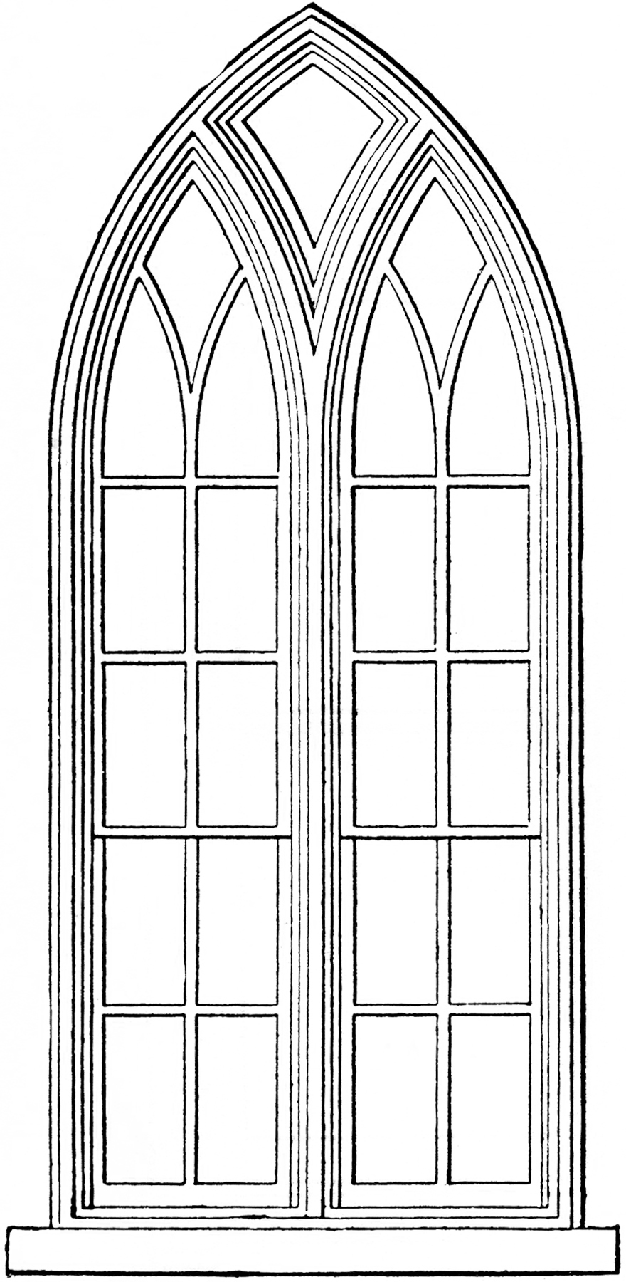 Medieval Castle Windows Clipart.