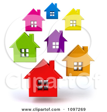 3 D Houses Clipart.