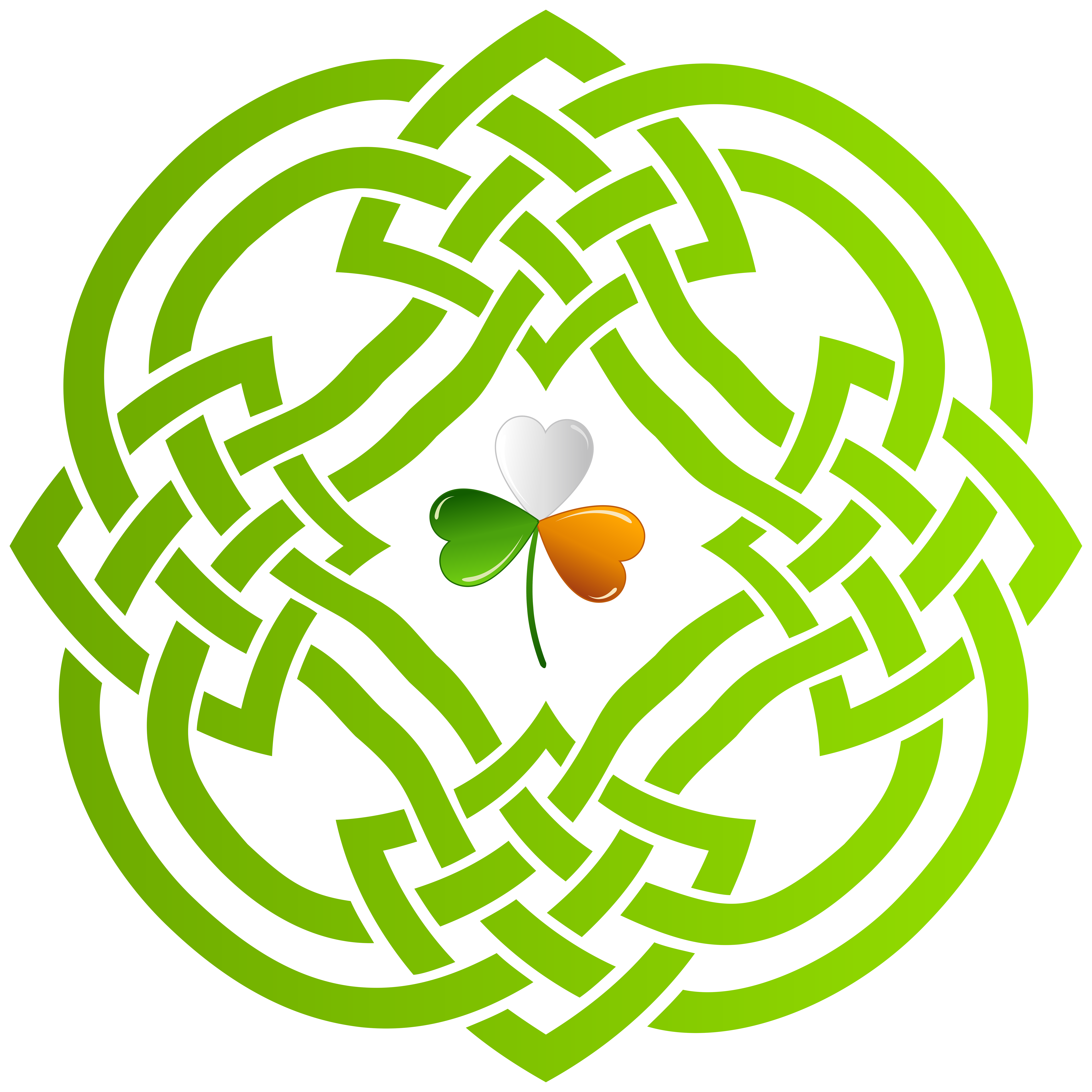 Celtic Knot and Irish Shamrock Transparent PNG Clip Art Image.