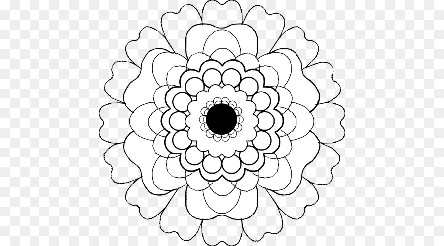 Black And White Flower clipart.