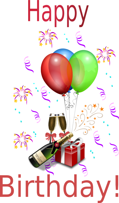 Birthday Wine Clipart.