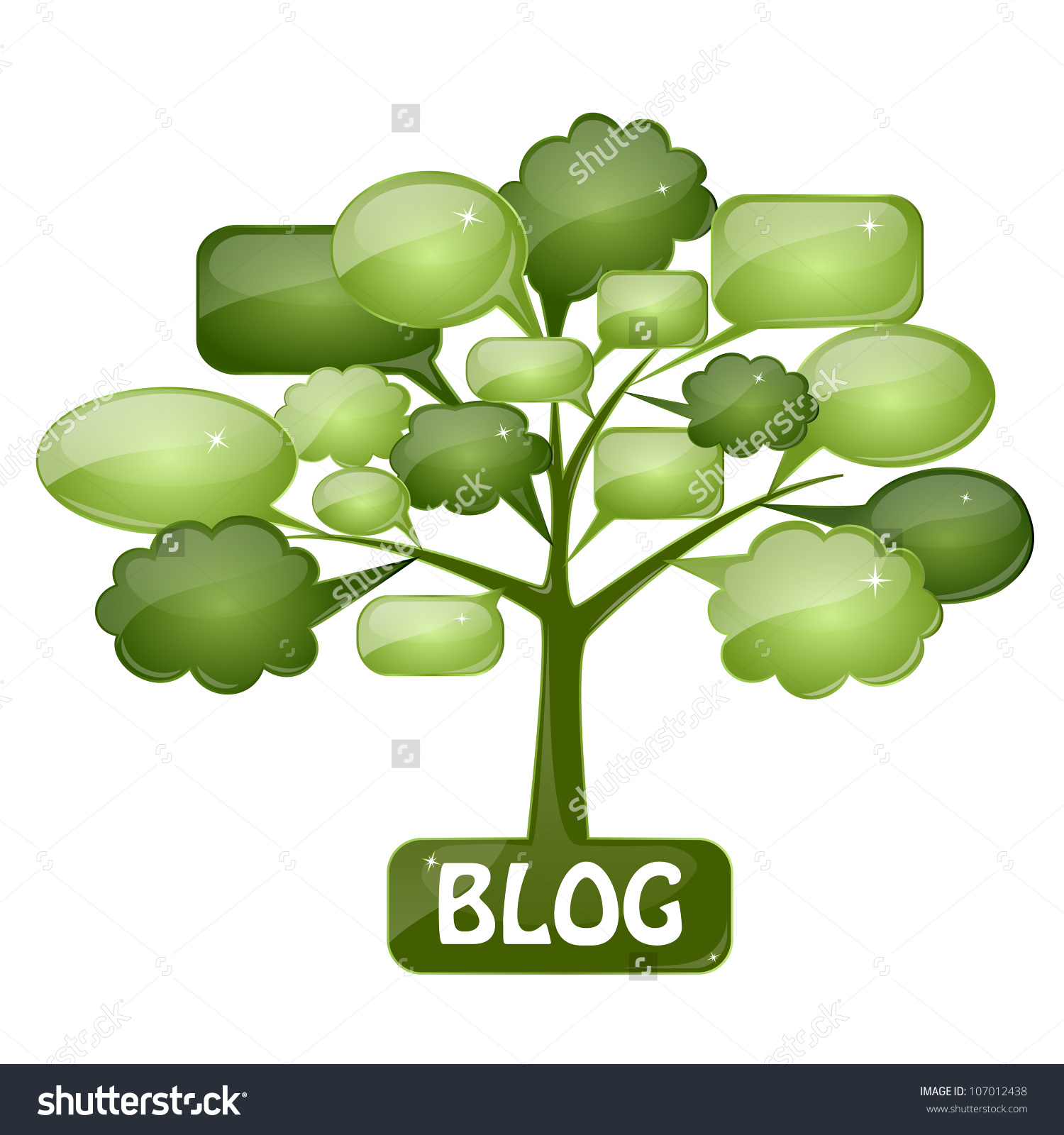 Green Tree With Speech Bubbles As The Icon For Blog Or Forum. You.