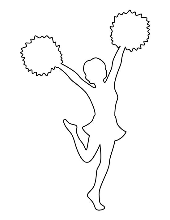 Cheerleader clipart outline, Cheerleader outline Transparent.