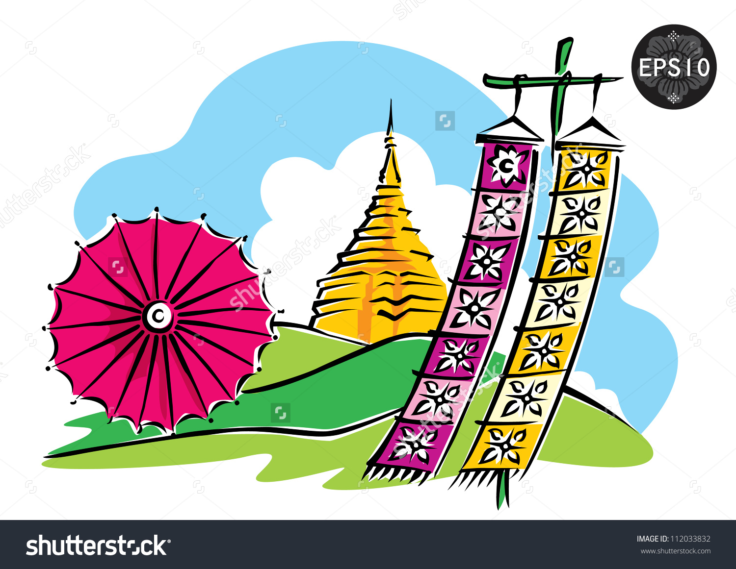 Northern Thailand Doi Suthep Chiang Mai Stock Vector 112033832.